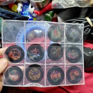 Vintage Hologram Pogs Very Rare X10 4 Halloween,  3 Christmas,  1 Eagle,  2 Part